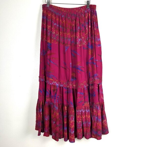 Vintage Drapers & Damons Maxi Skirt Petite XL Pink Full Boho Twirly Western 90s - Picture 1 of 9